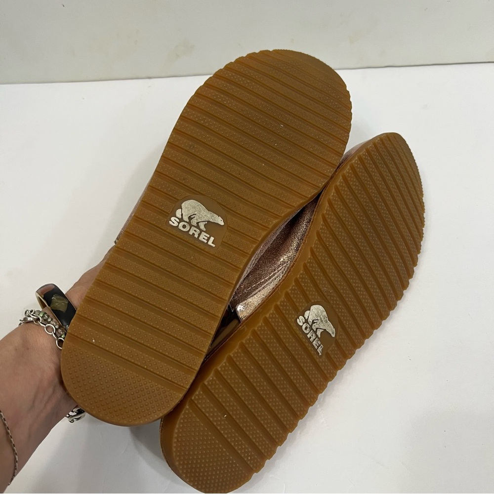 Sorel Ella Metallic Rose Gold Slip on Leather Mules - Picture 6 of 6